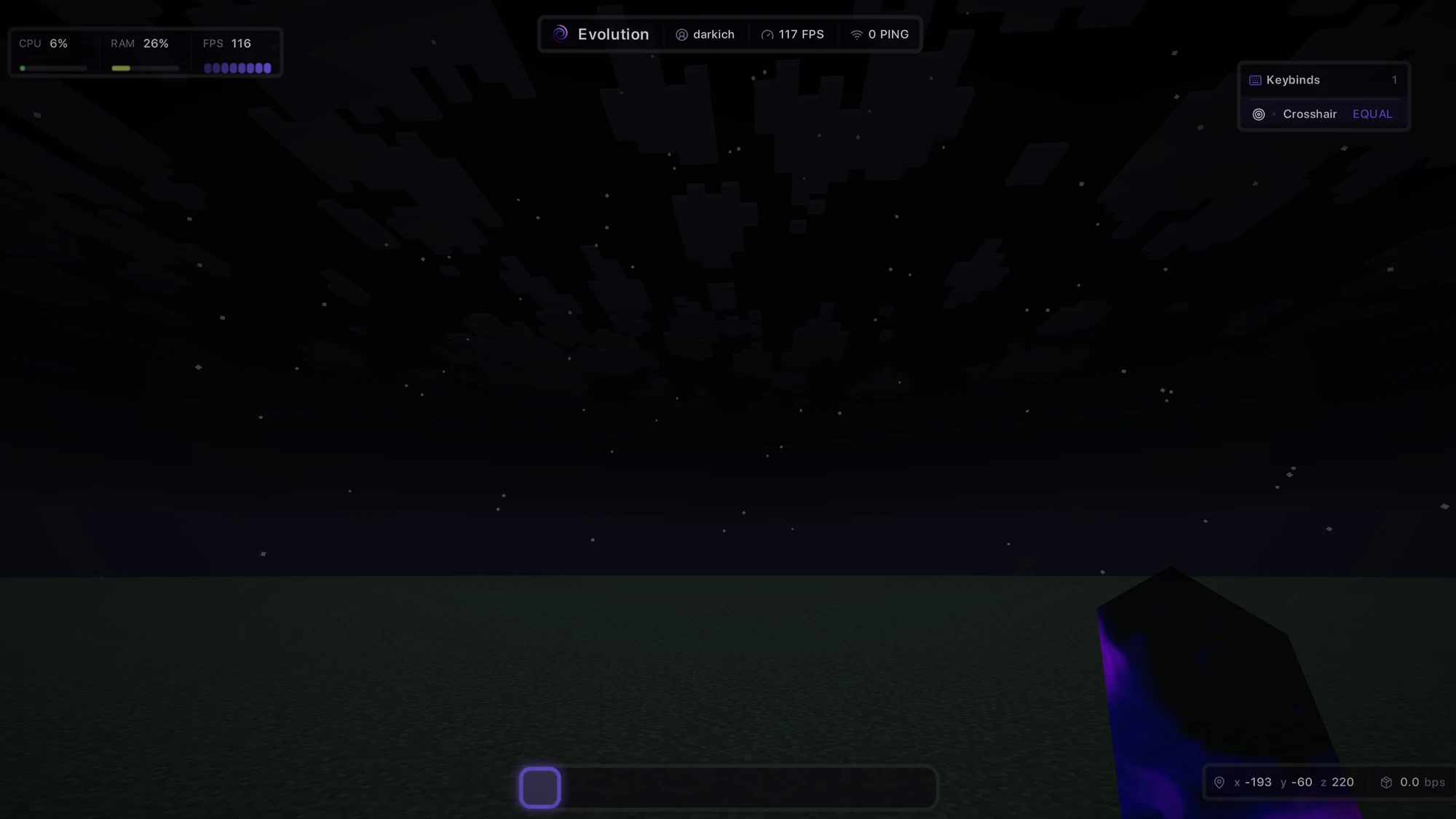 The same scene with only the HUD running